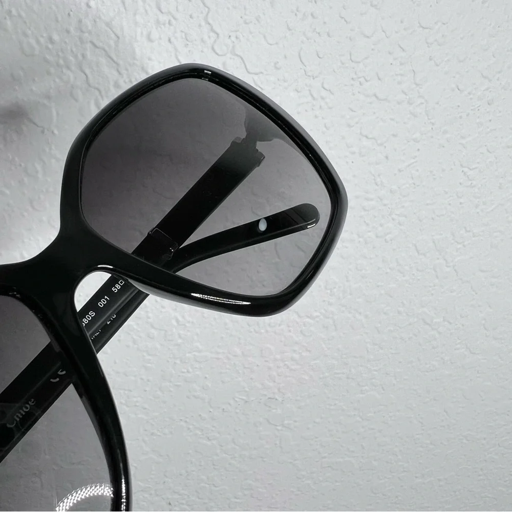 Chloe sunglasses black large round squared women - Picture 7 of 13